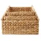 Casafield Set of 3 Water Hyacinth Rectangular Storage Baskets with Wooden Handles - Small, Medium, and Large Woven Nesting Baskets for Organizing